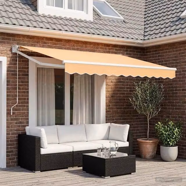 Tenda retrattile Sabbia 3,5 x 2,5 m Poliestere e Metallo 3425956
