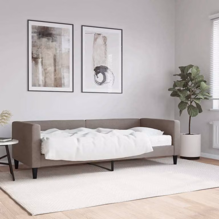 Maison Exclusive - Divano letto con materasso color taupe 80x200 cm in tessuto