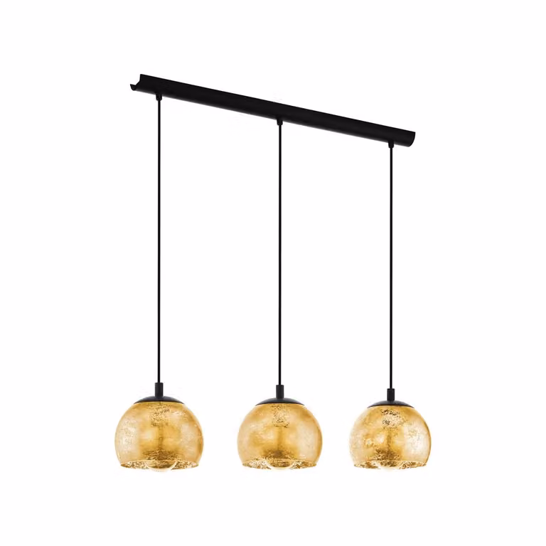 Lampadario Contemporaneo Albaraccin 3 Luci Metallo Nero