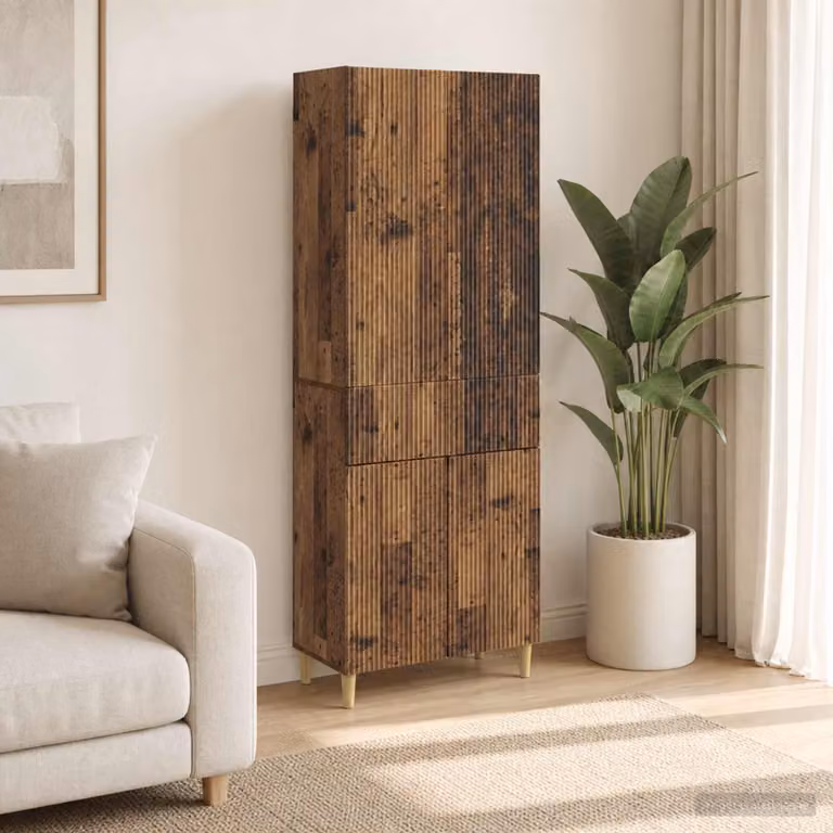 Set di 2 armadi moderni vidaXL in legno marrone con cassetti e ripiani interni
