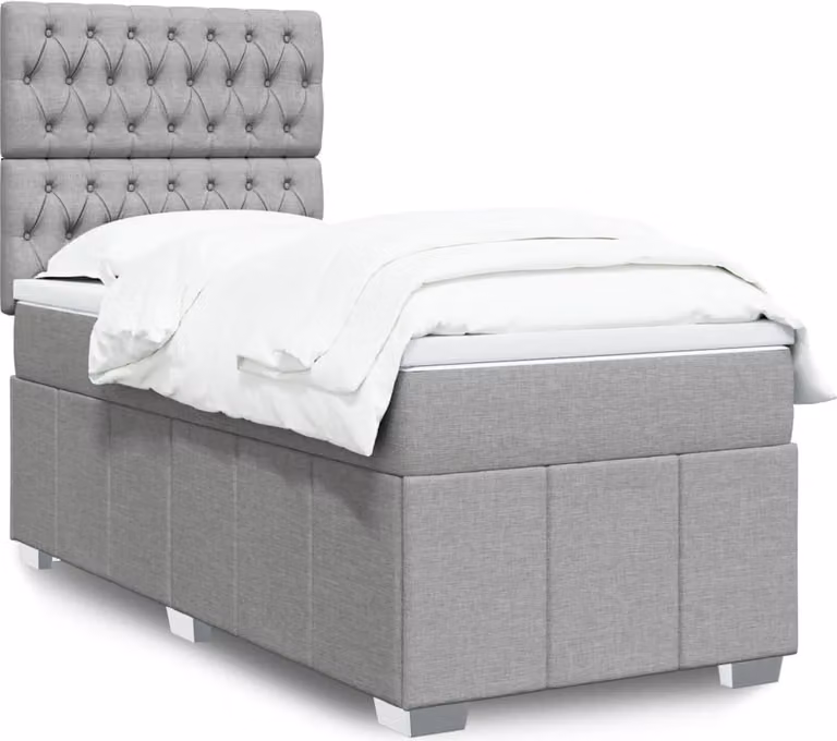 Maison Exclusive - Letto boxspring con materasso Grigio chiaro 100x200 cm Tessuto