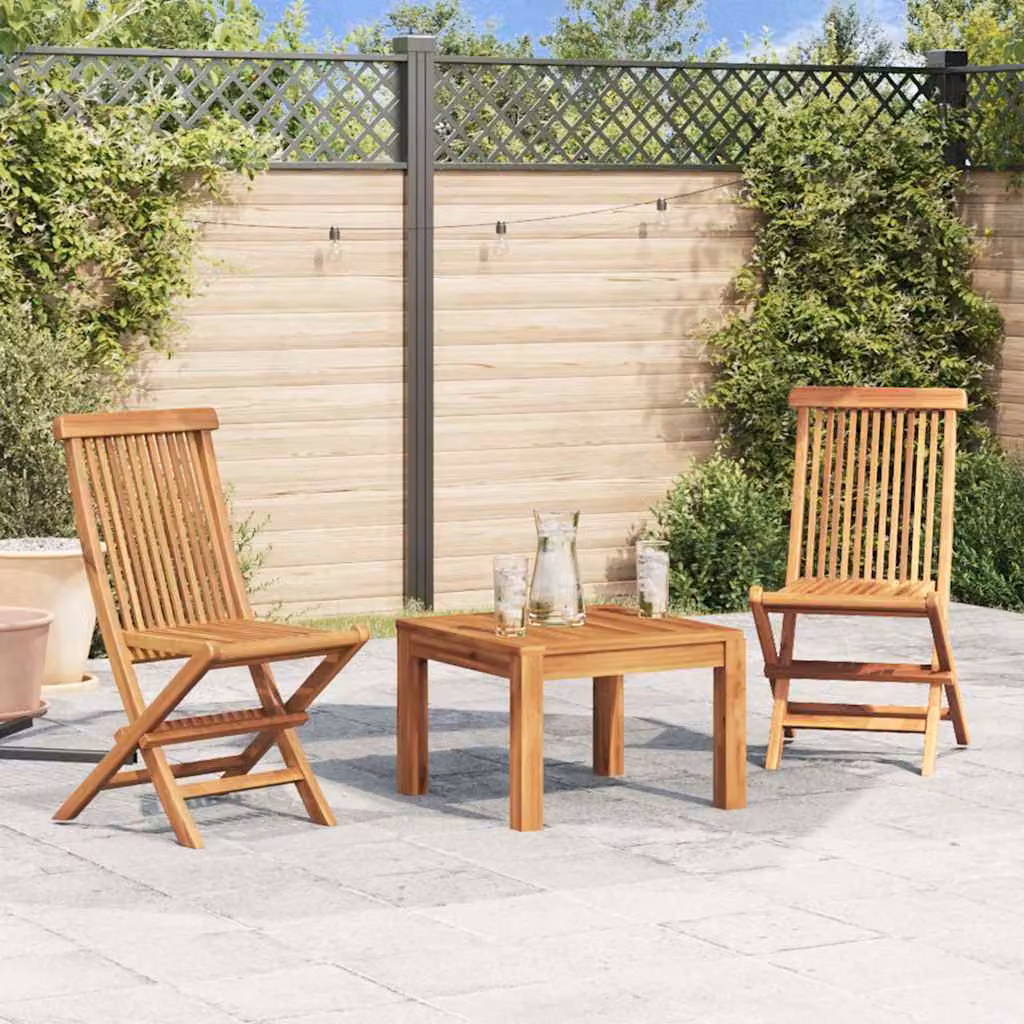 Set di 2 sedie pieghevoli da giardino vidaXL in legno di teak marrone