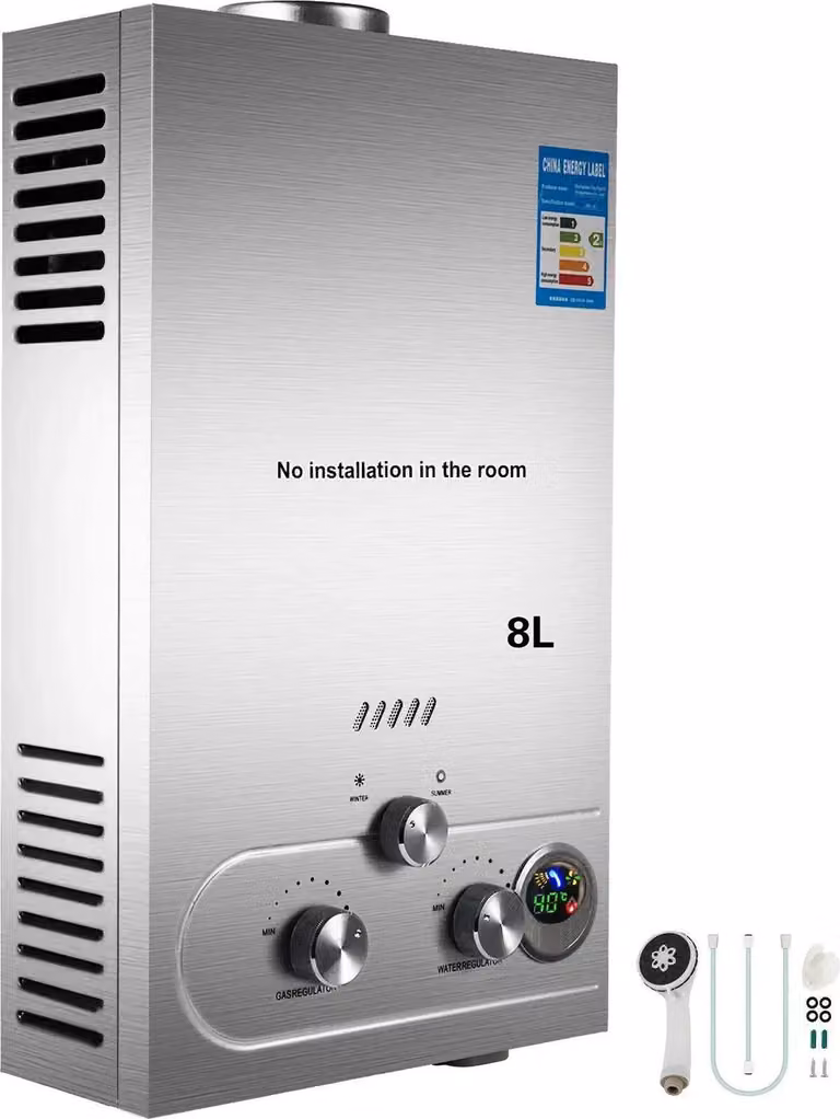 Scaldabagno, riscaldamento istantaneo, design a parete, 8L 16KW