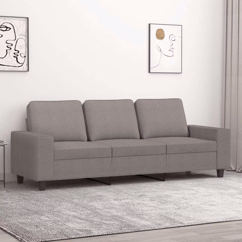 Divano Maison Exclusive, color taupe, 3 posti, 180 cm, rivestito in tessuto