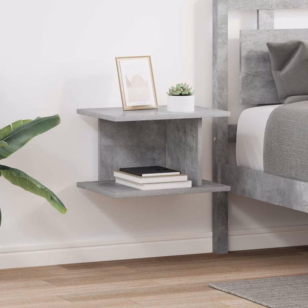 Set di 2 comodini moderni vidaXL in MDF colore grigio, L 40 cm x P 30 cm x H 25 cm