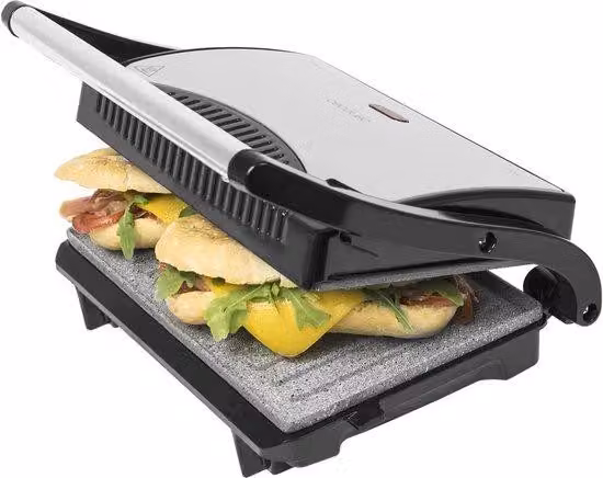 Griglia elettrica 700 W, 23 x 14,5 cm, regolabile, antiaderente