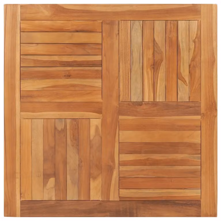Piano del Tavolo in Legno Massello di Teak Quadrato vidaXL, Marrone, L 90 x P 90 x H 2,5 cm