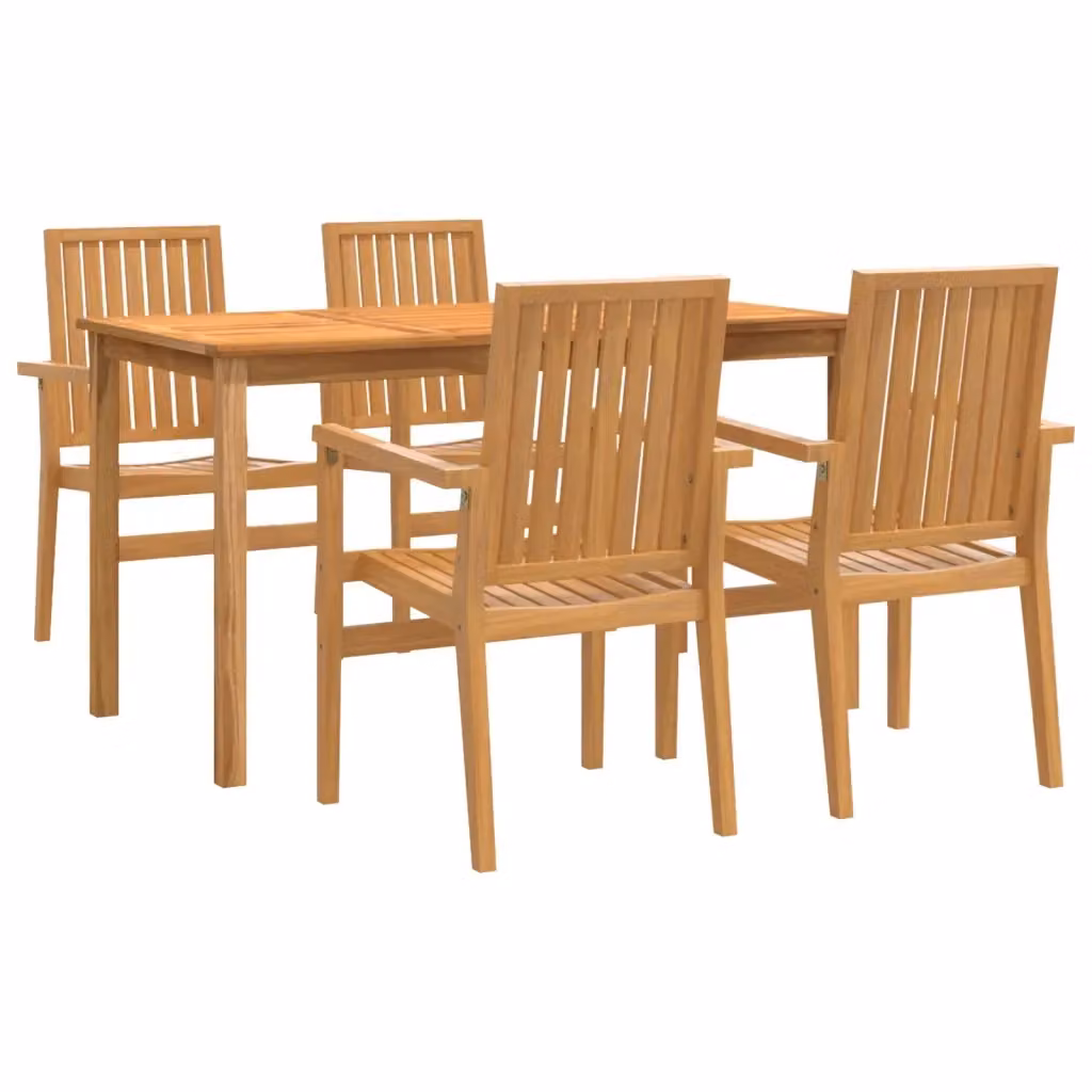 Set da pranzo per giardino vidaXL in legno di teak marrone composto da 5 pezzi – 2