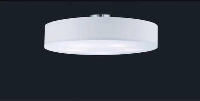 Plafoniera Hotel Trio Leuchten con paralume in tessuto bianco, diametro: 65 cm, attacco E27