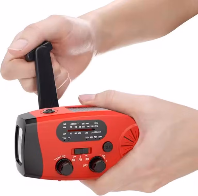 Radio di emergenza - Solare e a manovella - USB e a batteria - Radio per disastri - Powerbank con energia solare