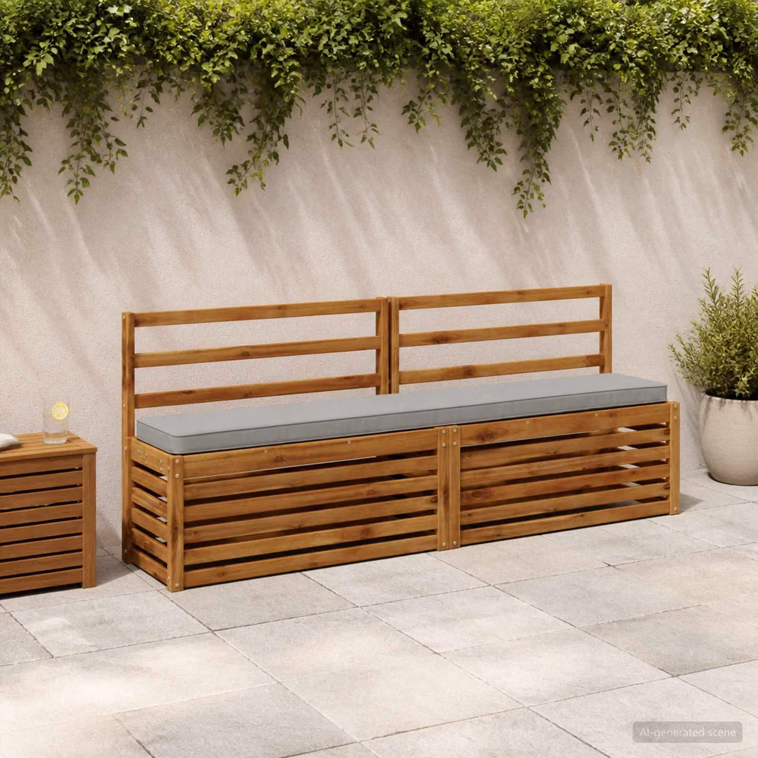Cuscino per Panchina vidaXL VUGHT Grigio in Poliestere con Rivestimento Rimovibile e Resistente ai Raggi UV