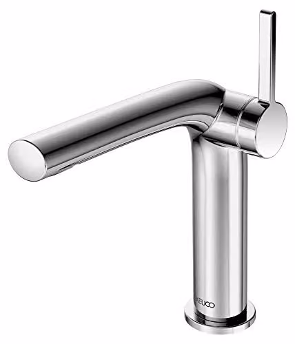 Keuco – Miscelatore monocomando per lavabo miscelatore 150 Edition 400 51502, con scarico a saltarello cromato, 51502010000