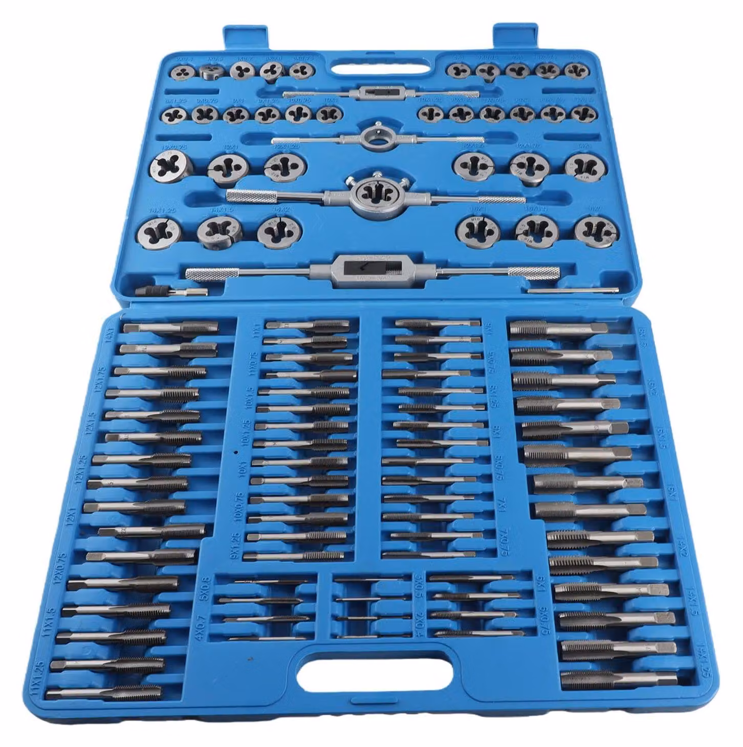 Set di utensili per filettature metriche, composto da 110 pezzi, per filettature da M2 a M18