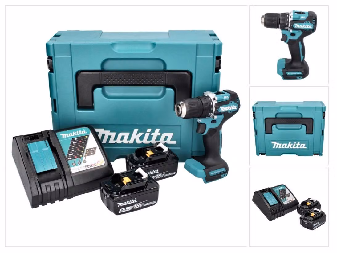 Trapano avvitatore a batteria Makita DDF 487 RFJ 18 V 40 Nm brushless + 2x batteria ricaricabile 3,0 Ah + caricabatterie + Makpac