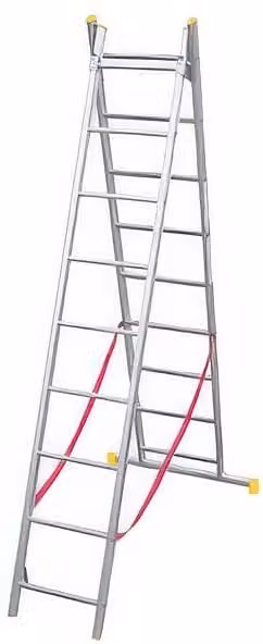Scala Trasformabile in Alluminio a Due Rampe 9+9 Gradini EN 131 Easy Two