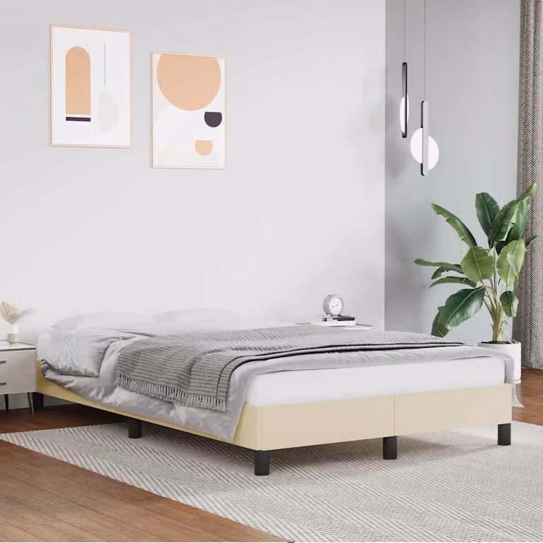 Giroletto vidaXL senza materasso in similpelle beige L/P/H: 120 x 200 x 25 cm