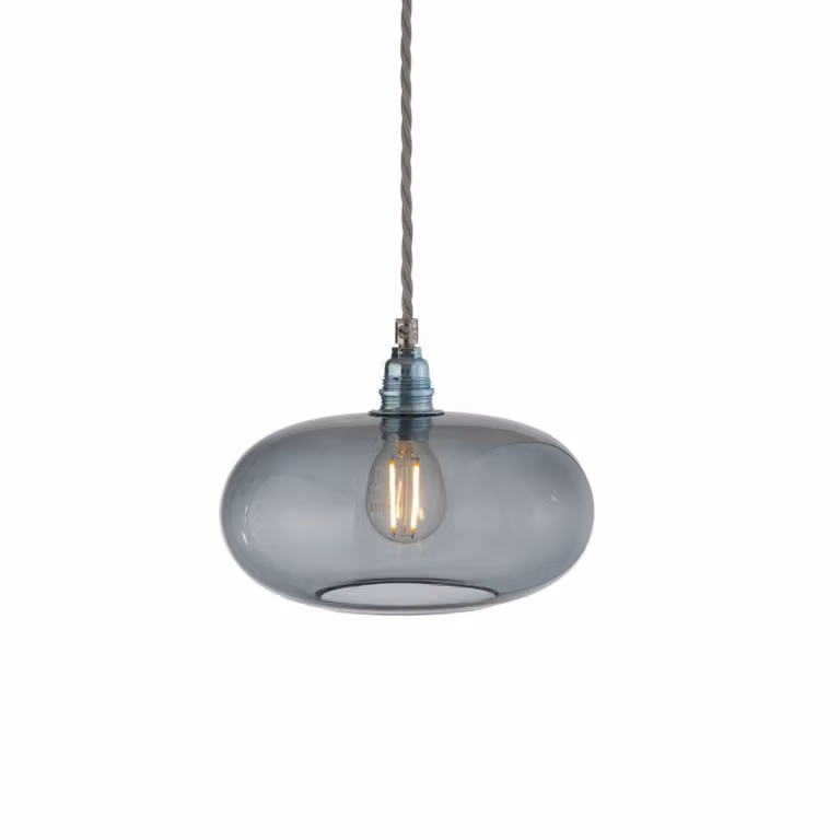 EBB & FLOW Lampada a sospensione in vetro Horizon, dimmerabile, Alluminio / Grigio / Zincato, Soggiorno / Sala da pranzo, Vetro, Scandinavo, Lampada a sospensione