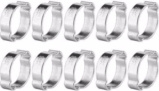 Morsetti a serpentina in acciaio inossidabile, con tensione costante, per gas/acqua, disponibili in diverse dimensioni: da 5 a 23 mm