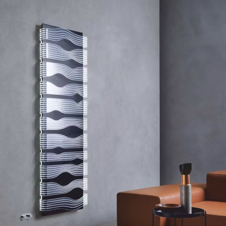 Casa Padrino stufa da parete a LED nero/bianco h. 182 cm - Italy