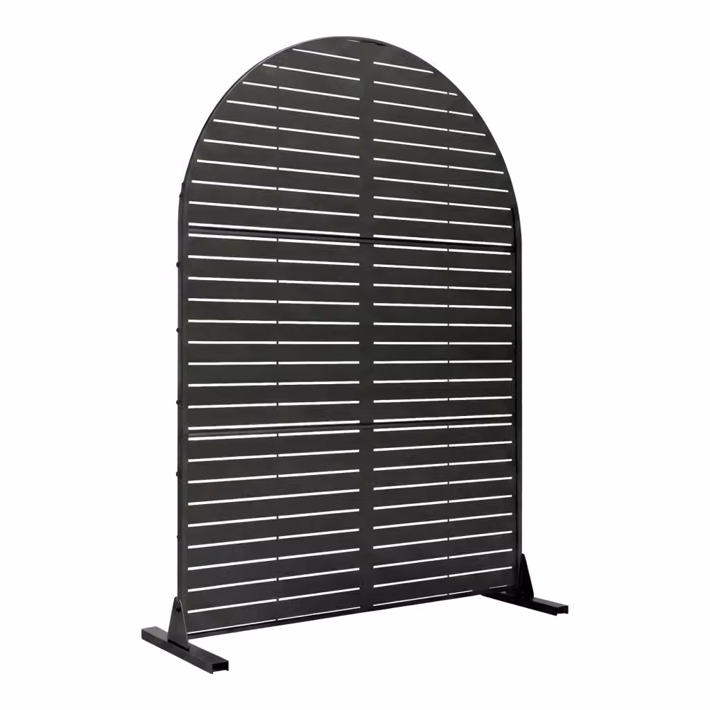 Paravento Arcuato Nodepp casa.pro in Acciaio Galvanizzato Nero H: 180 cm, L: 90 cm, P: 40 cm – 2