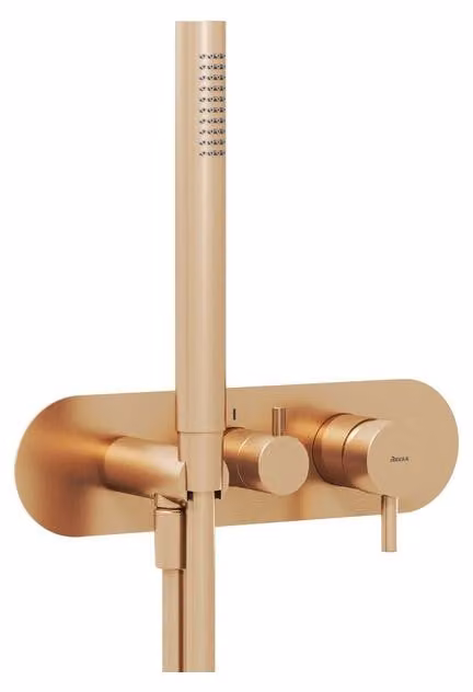 Rubinetto a incasso Ravak Esprit ES 068.60RGB.O3.RB07D.+S a 3 vie senza corpo, con set doccia, oro r