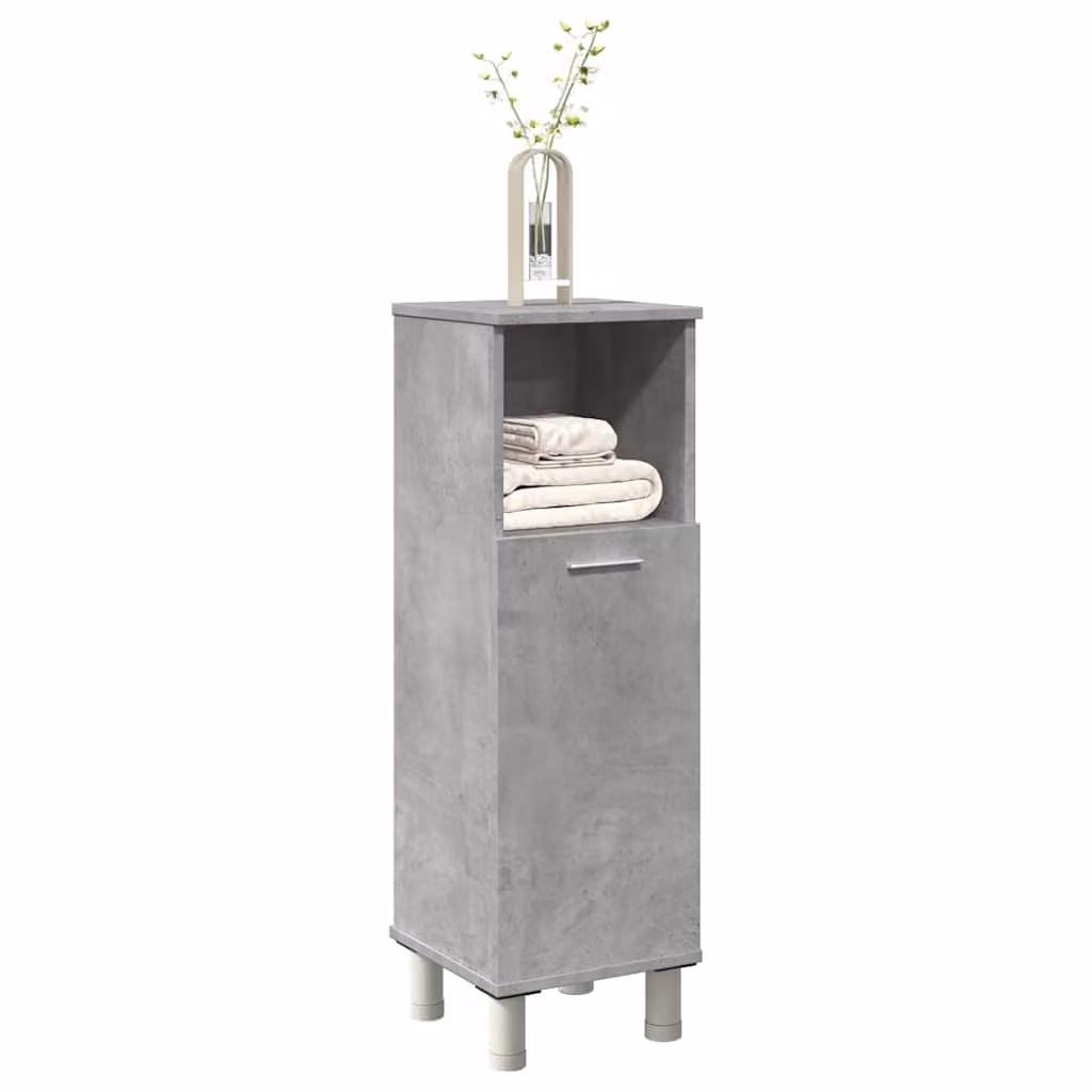 Mobile da bagno moderno vidaXL in legno e MDF, colore grigio cemento, L/P/H: 30 x 30 x 95 cm
