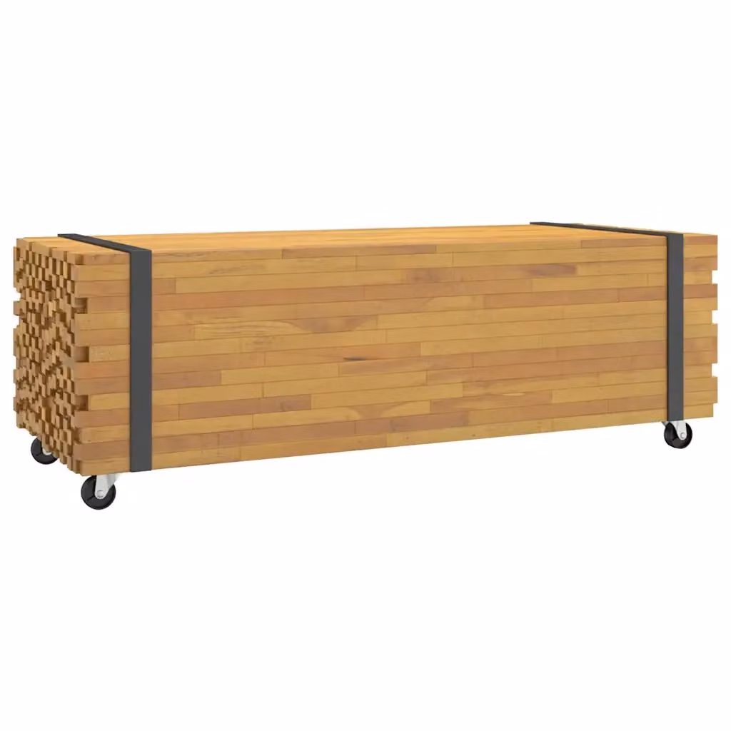Tavolino da salotto rettangolare vidaXL in legno di teak marrone L: 110 cm, P: 45 cm, H: 35 cm – 2