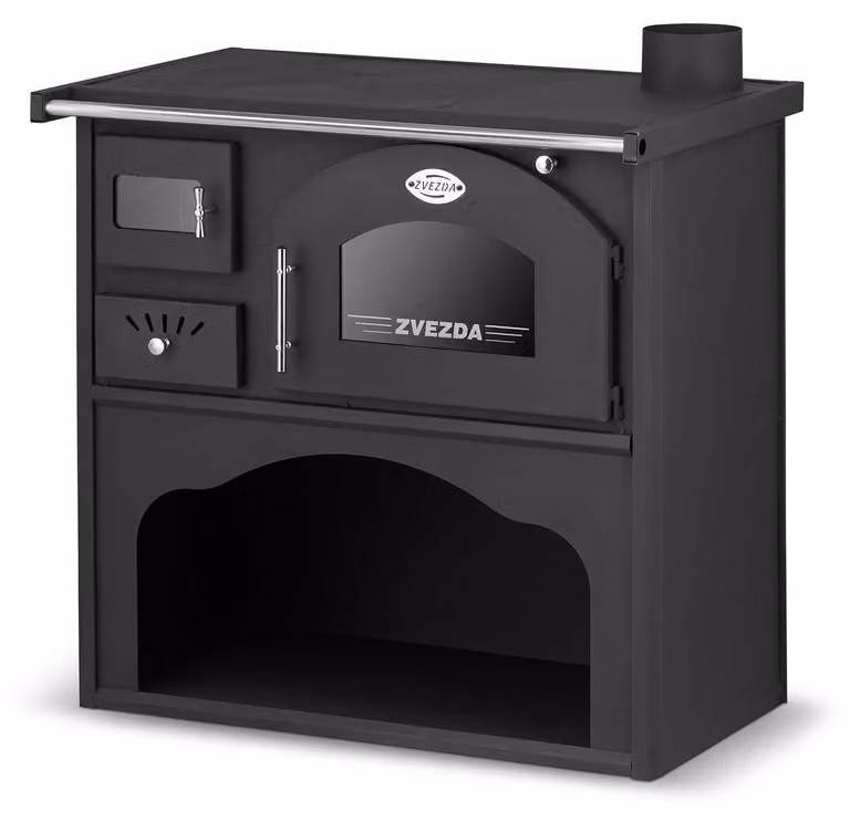 ZVEZDA Classic GFS, Cucina a legna con forno e piano cottura, 5,9 kW, Ø 130 mm