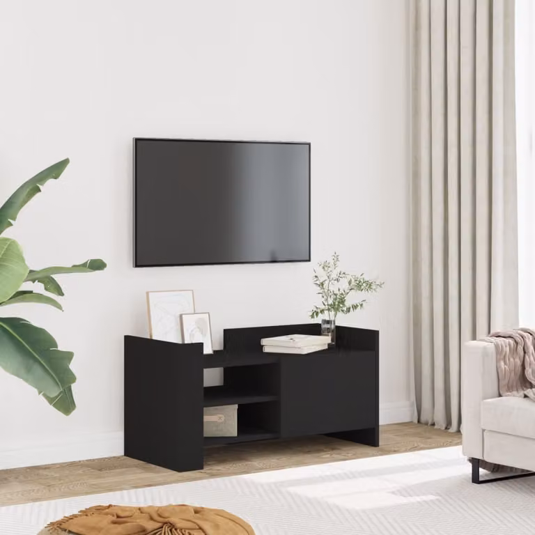 vidaXL Mobile Porta TV Nero in Legno e MDF, L 80 cm x P 35 cm x H 40 cm