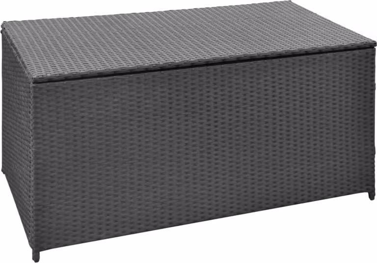 The Living Store Contenitore da giardino nero 120x50x60 cm Poly Rattan