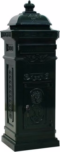 Cassetta della Posta in Alluminio Inossidabile Design In Verde L: 32,0 cm, P: 35,5 cm, H: 102,5 cm – 1