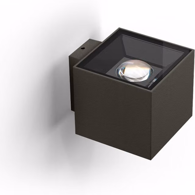 Arkoslight Mr Beam Applique LED da esterno moderna in metallo e vetro nero o grigio con luce bianca calda per giardino e terrazza