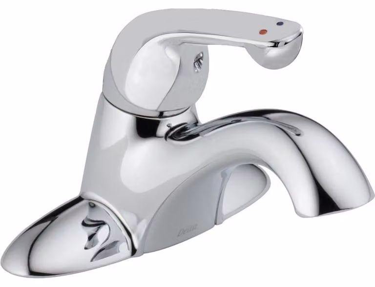 Rubinetto industriale, cromato, in ottone, monocomando, a tre fori, conforme agli standard ADA