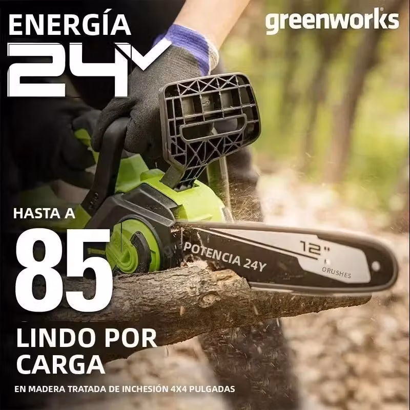 Motosega senza fili Greenworks CSG401 con motore senza spazzole 24V, colore verde – 2