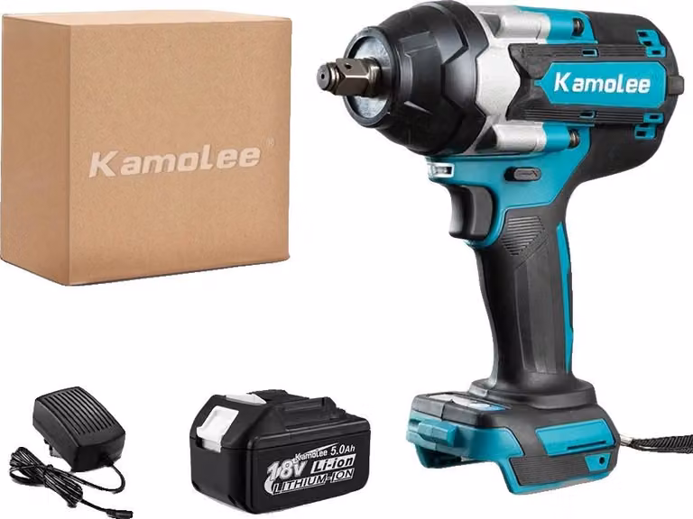 Avvitatore a impulsi elettrico, coppia di 1800 Nm, motore brushless, 1 batteria da 5.0Ah, confezione in cartone, omologato per il mercato europeo