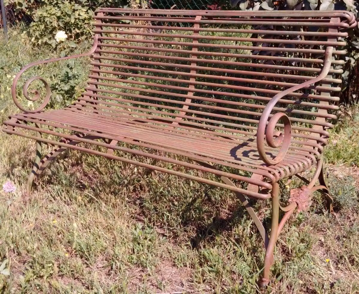 Casa Padrino panca da giardino a 2 posti in ferro battuto - panca da giardino con gambe ad artiglio