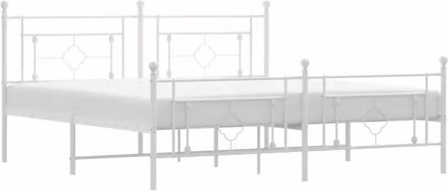 Letto matrimoniale DESIGN IN con testiera e pediera in metallo bianco L: 187 cm, P: 97 cm, H: 219 cm