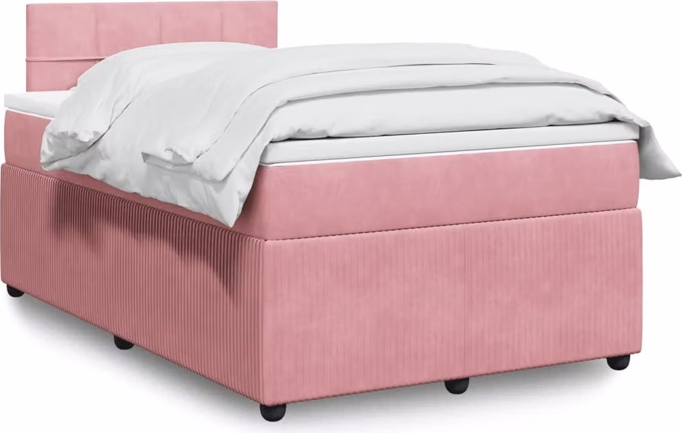 Maison Exclusive - Letto boxspring con materasso Rosa 120x190 cm Velluto