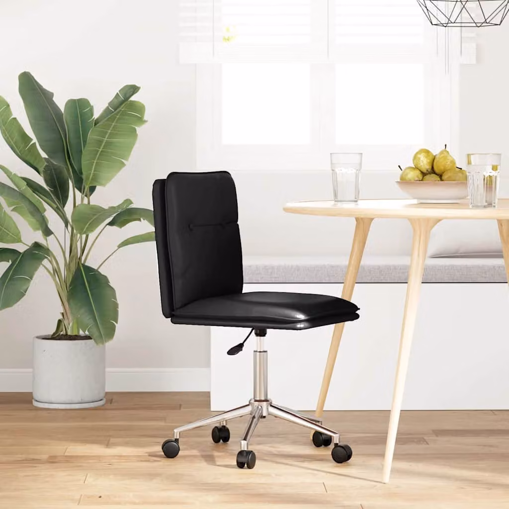 vidaXL Sedia da Pranzo Nera in Similpelle