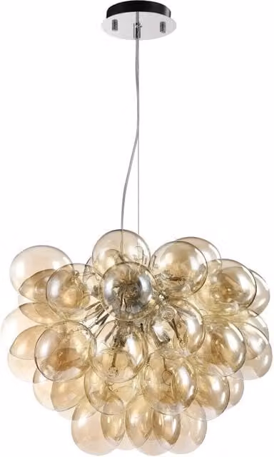 Lampadario a sospensione Maytoni Balbo MOD112-08-G in metallo argento e vetro trasparente, 8xG9, Ø 50 cm