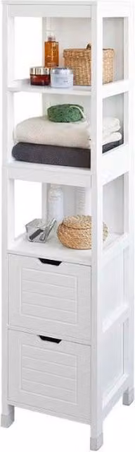 Cassa da bagno - Armadio per la stanza da bagno - 2 ante - 3 cassetti aperti - 30x30x144 cm
