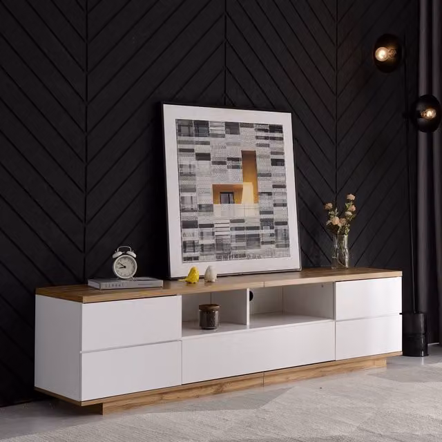 Mobile TV moderno a blocchi di colore - Zephmum- 180 cm bianco
