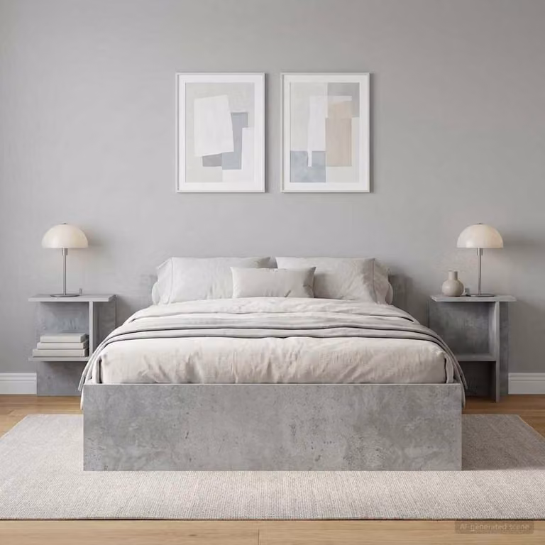 Maison Exclusive - Tavolino da caffè, 2 pezzi, grigio cemento, 40 x 30 x 49 cm, materiale composito in legno