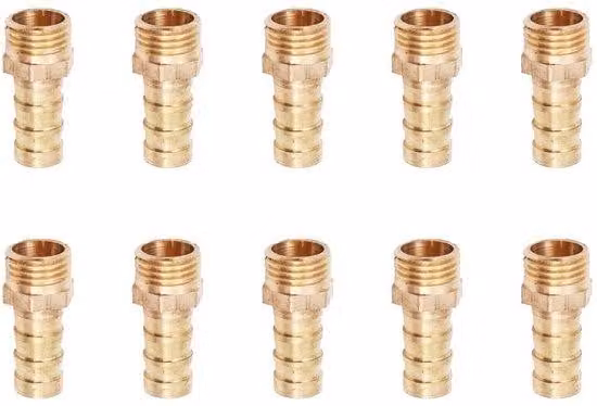 Set di 10 raccordi per tubi - metallo - per giardino/bagno - per laghetto/piscina - compressore d'aria - attacco da 1/4 di pollice - lunghezza 31 mm - rubinetto