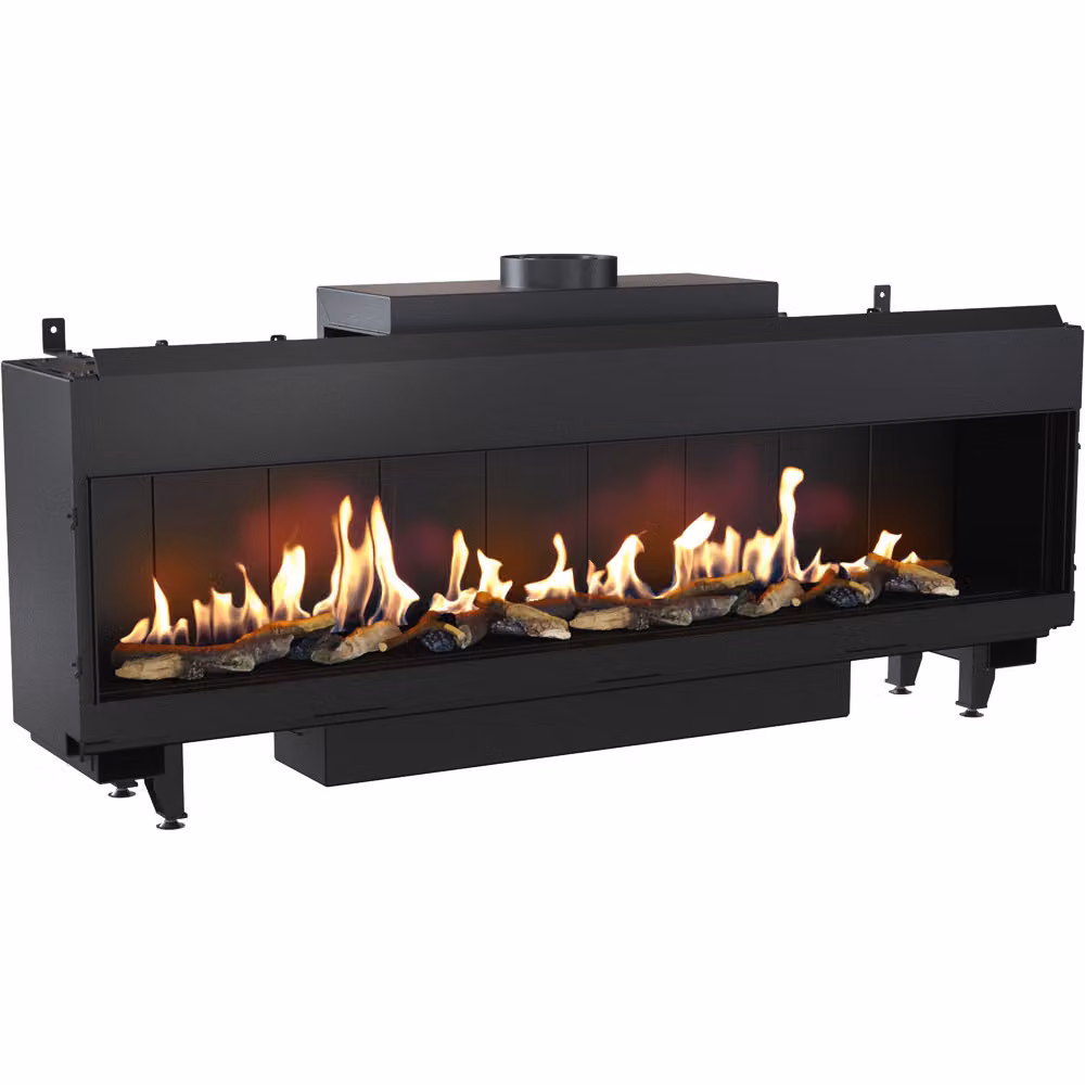 Caminetto a gas LEO 200 frontale a propano ∅ 130/200 12,5 kW