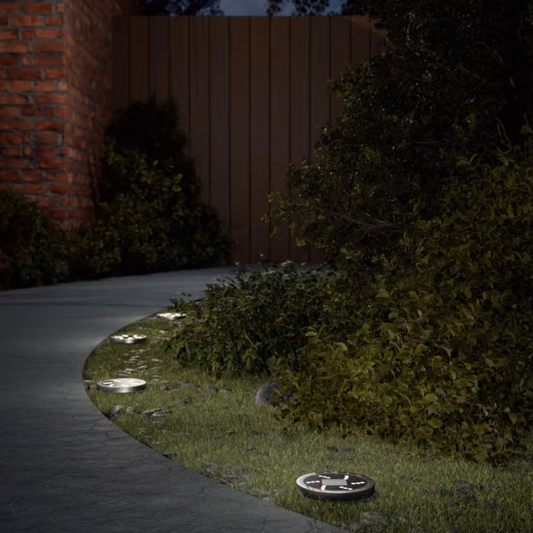 Set di 12 luci solari LED da esterno vidaXL con picchetti per giardino, luce bianco caldo, impermeabili IP65