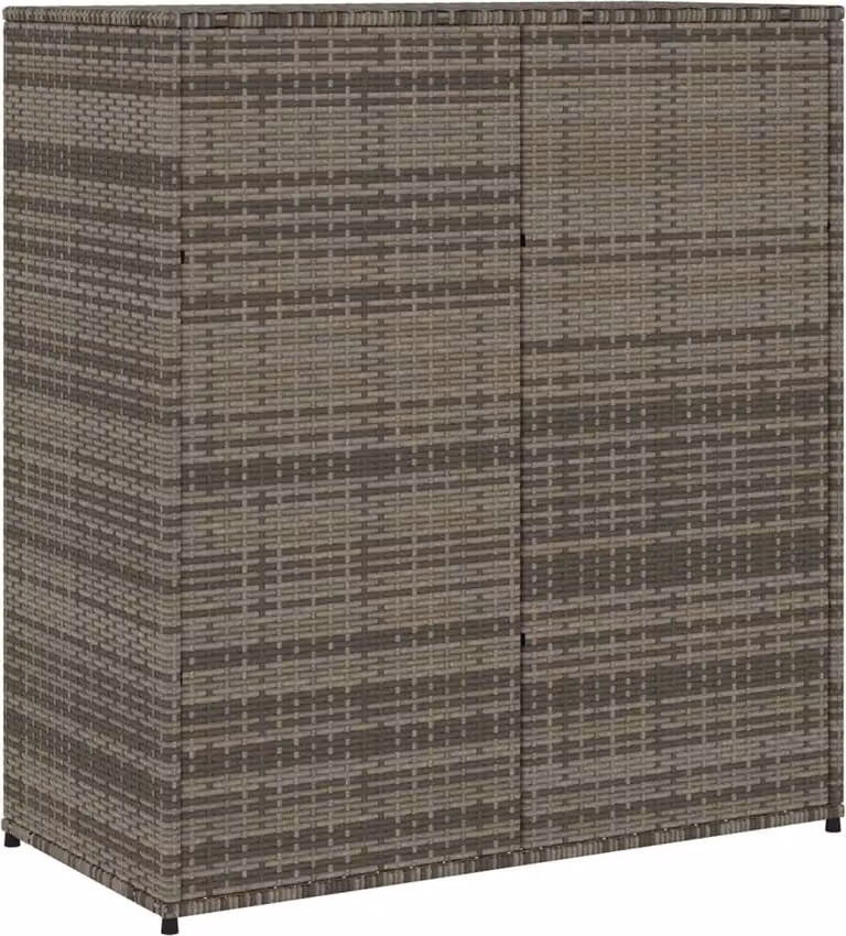 Armadietto Portaoggetti Giardino Grigio 105x55x113cm Polyrattan