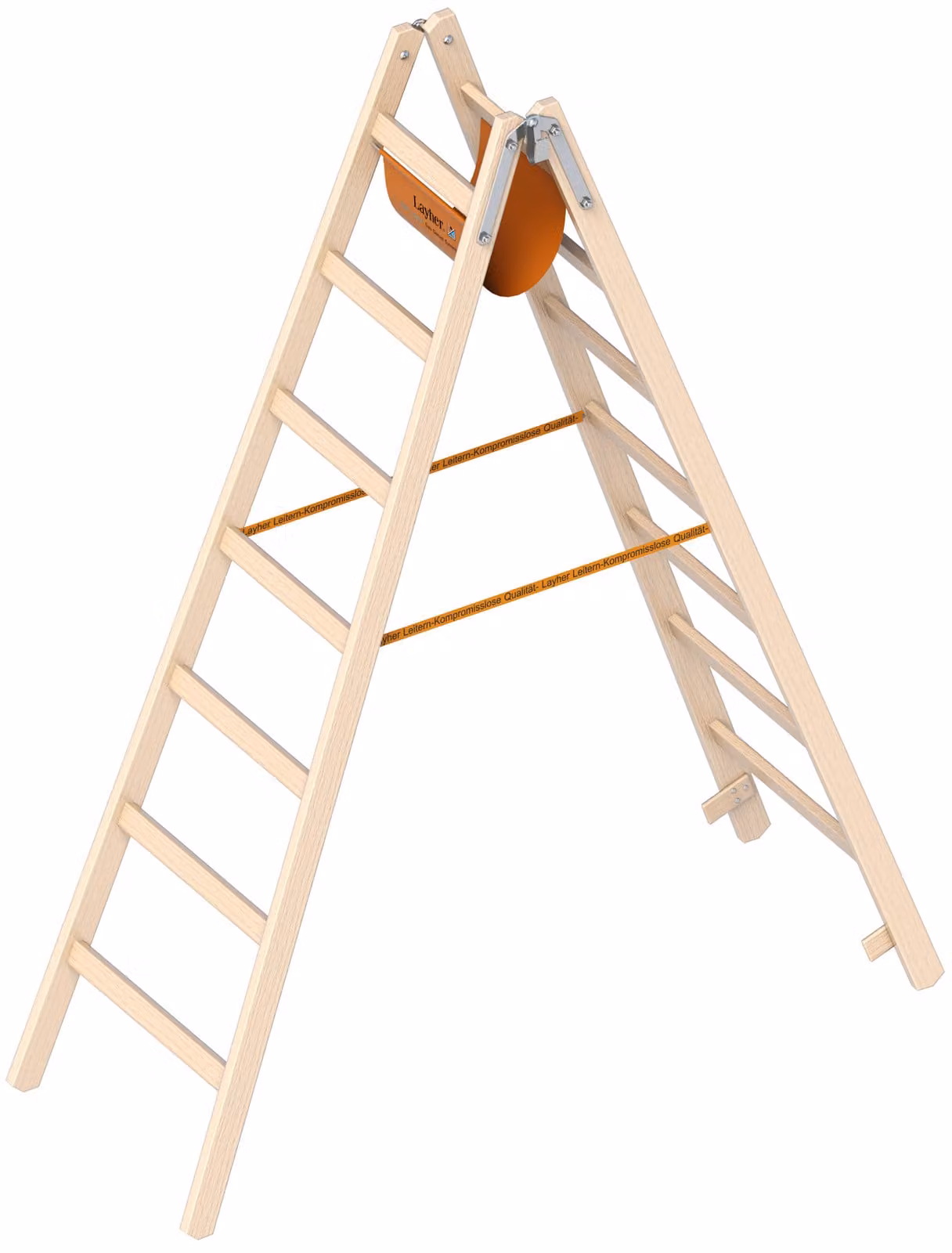 Layher Holzstehleiter 1038 2x7 Sprossen
