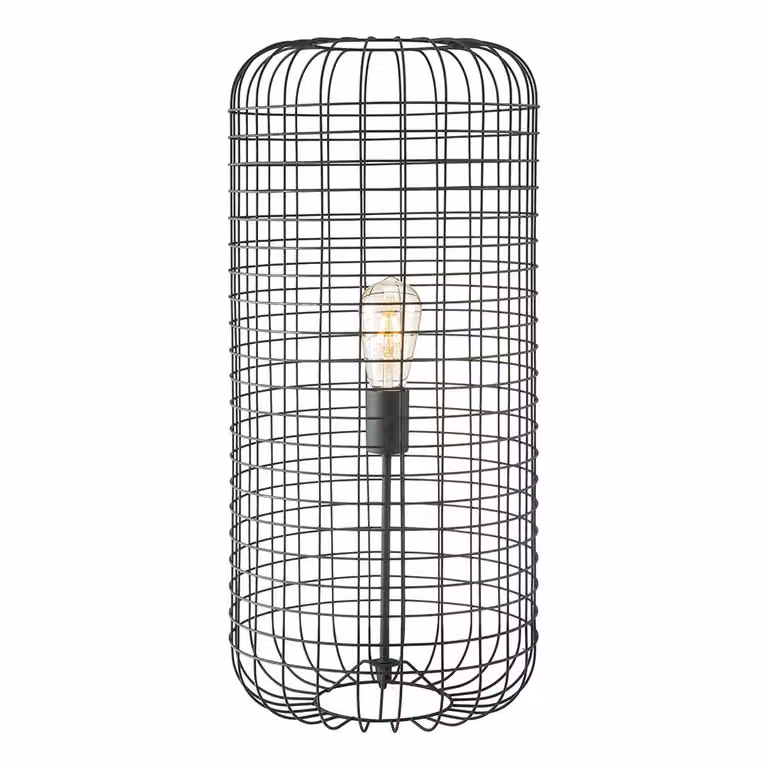 LeuchtenDirekt Lampada da tavolo Fabio cage design Ø 31cm nero