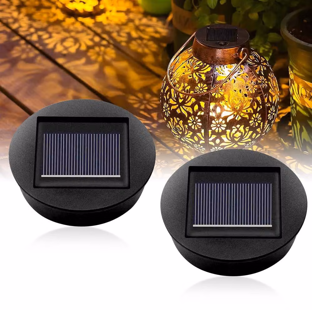 Lampade solari di ricambio, confezione da 2, grado di protezione IP65, 8 cm, luce bianco caldo, 7 lumen